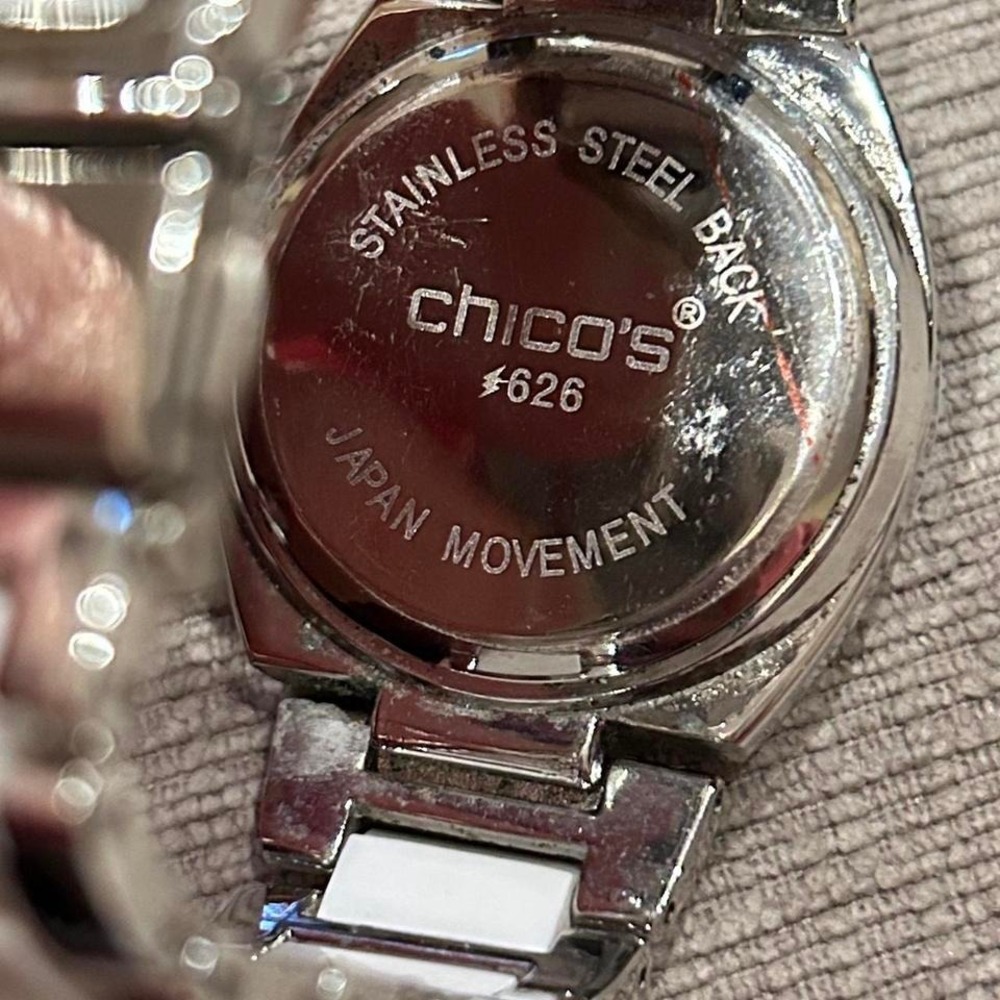 NWT Chico's silver watch with white accents - Picture 4 of 4